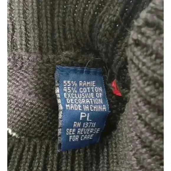 Karen Scott PL Black Christmas Collage Patchwork Christmas Sweater - Picture 7 of 8